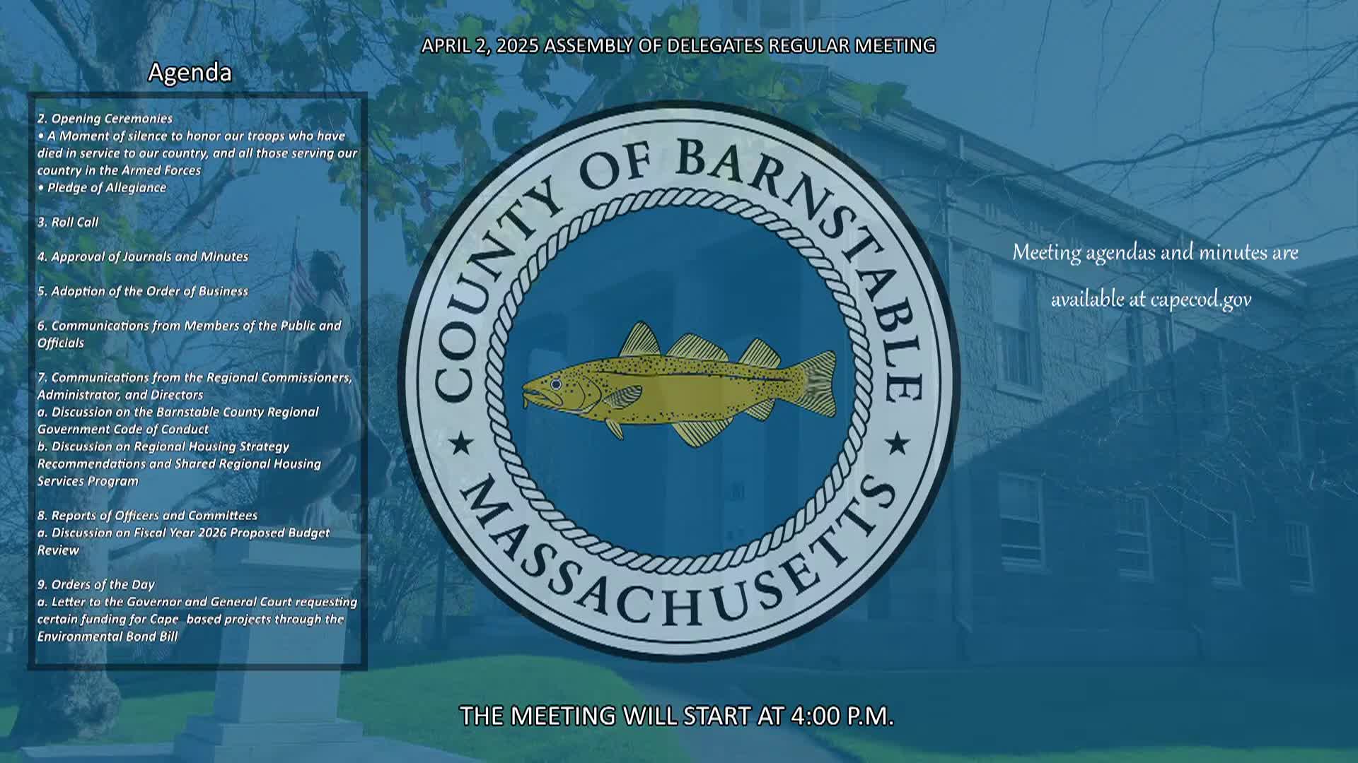 Thumbnail image for Barnstable County Assembly of Delegates 4-2-2025