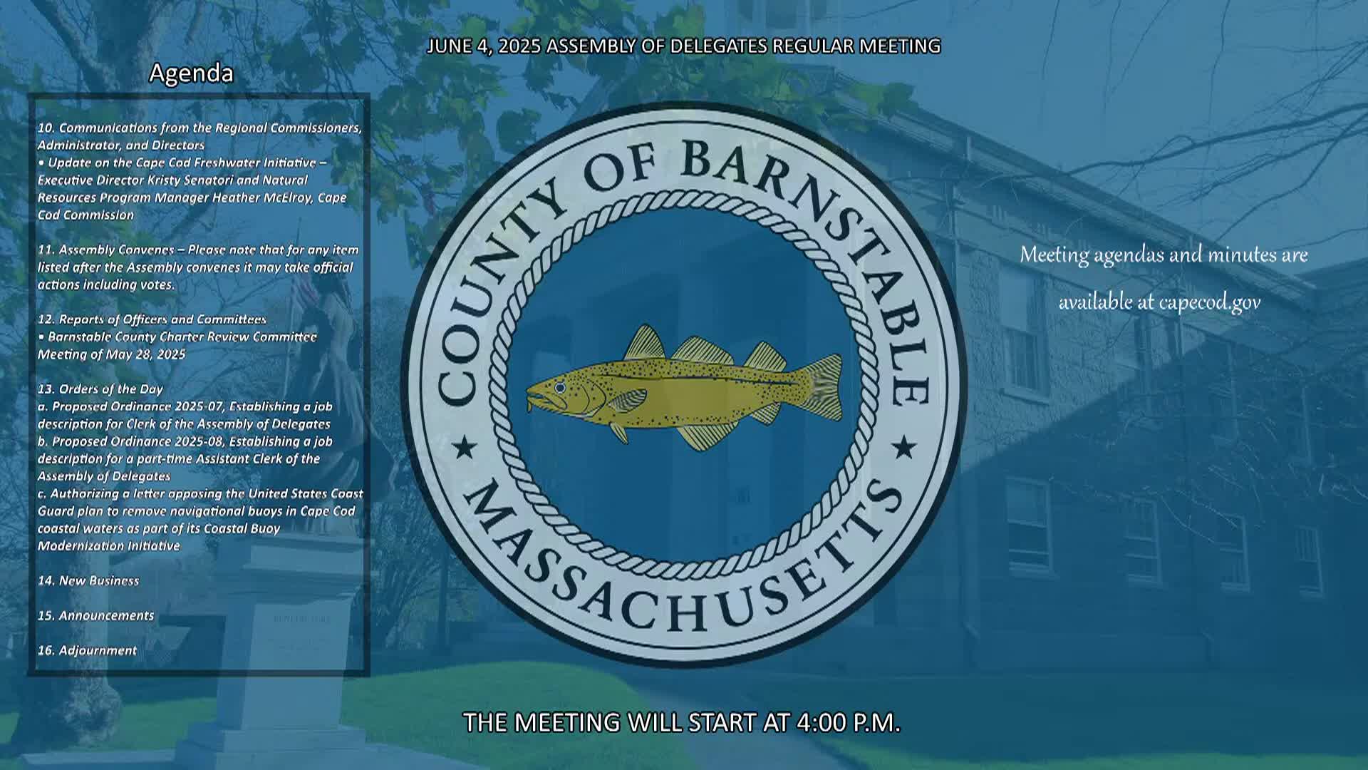 Thumbnail image for Barnstable County Assembly of Delegates 6-4-2025