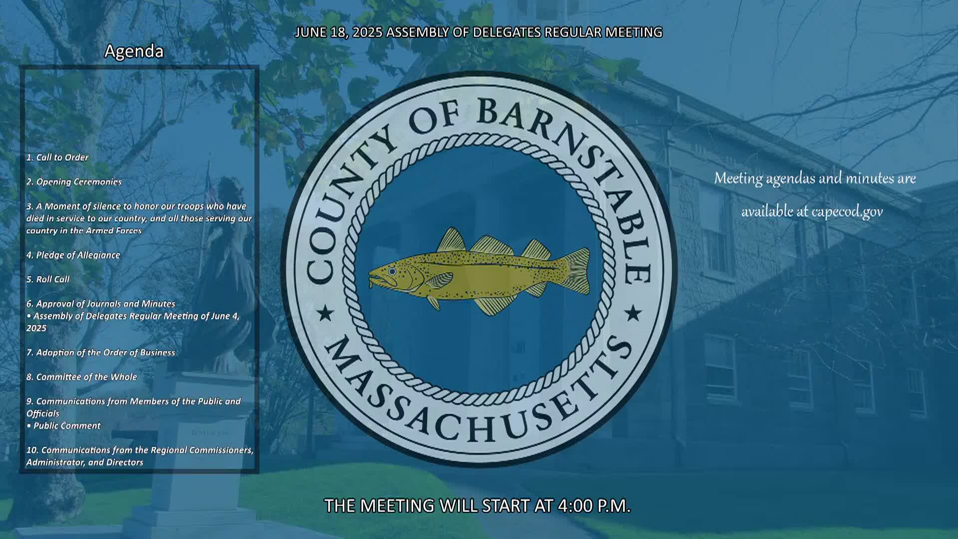 Thumbnail image for Barnstable County Assembly of Delegates 6-18-2025