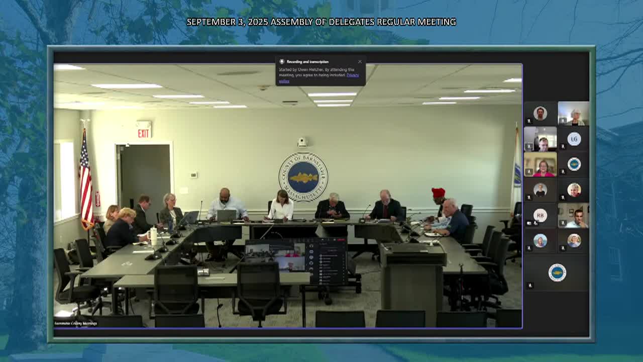 Thumbnail image for Barnstable County Assembly of Delegates 9-3-2025