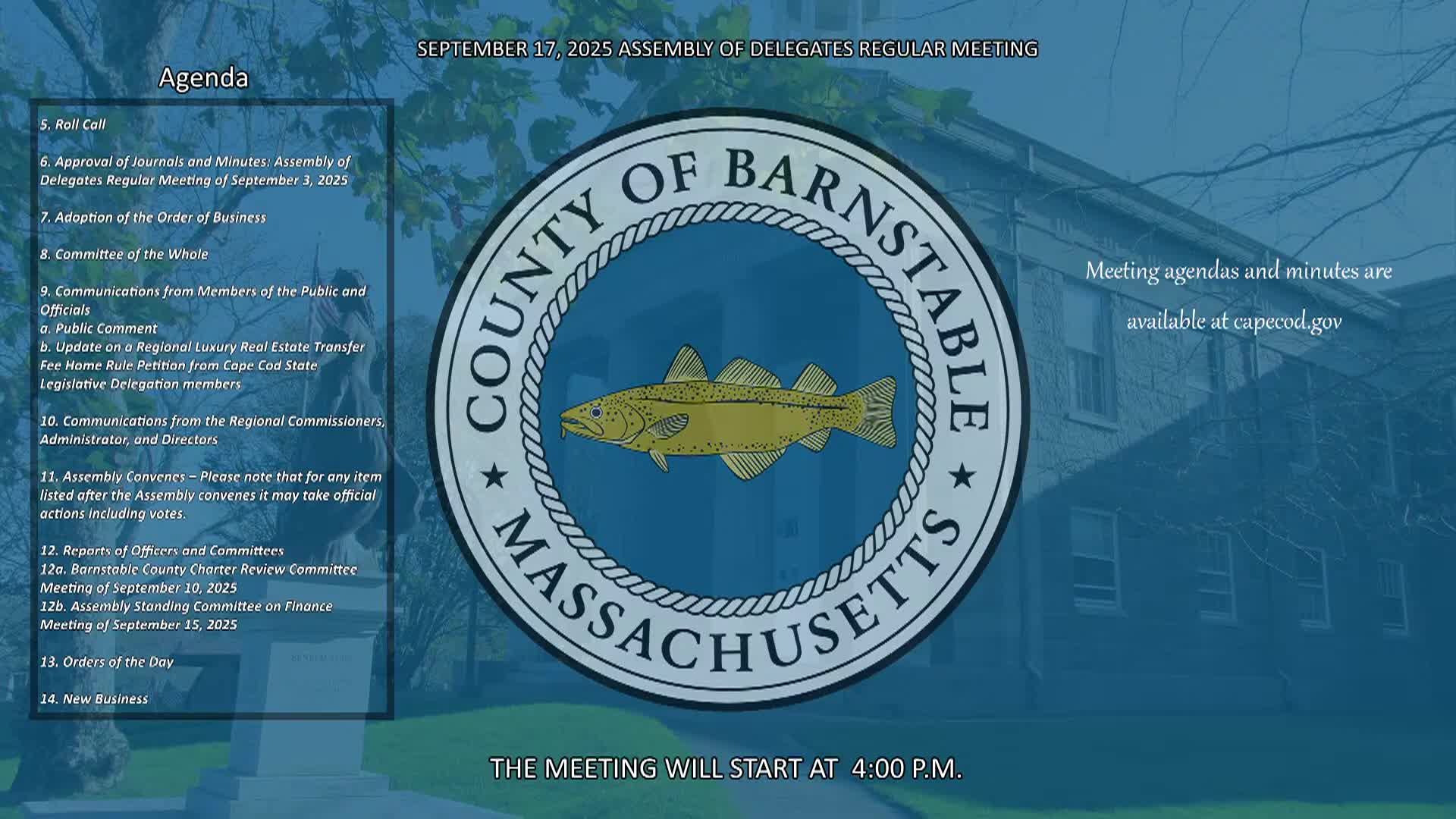 Thumbnail image for Barnstable County Assembly of Delegates 9-17-2025