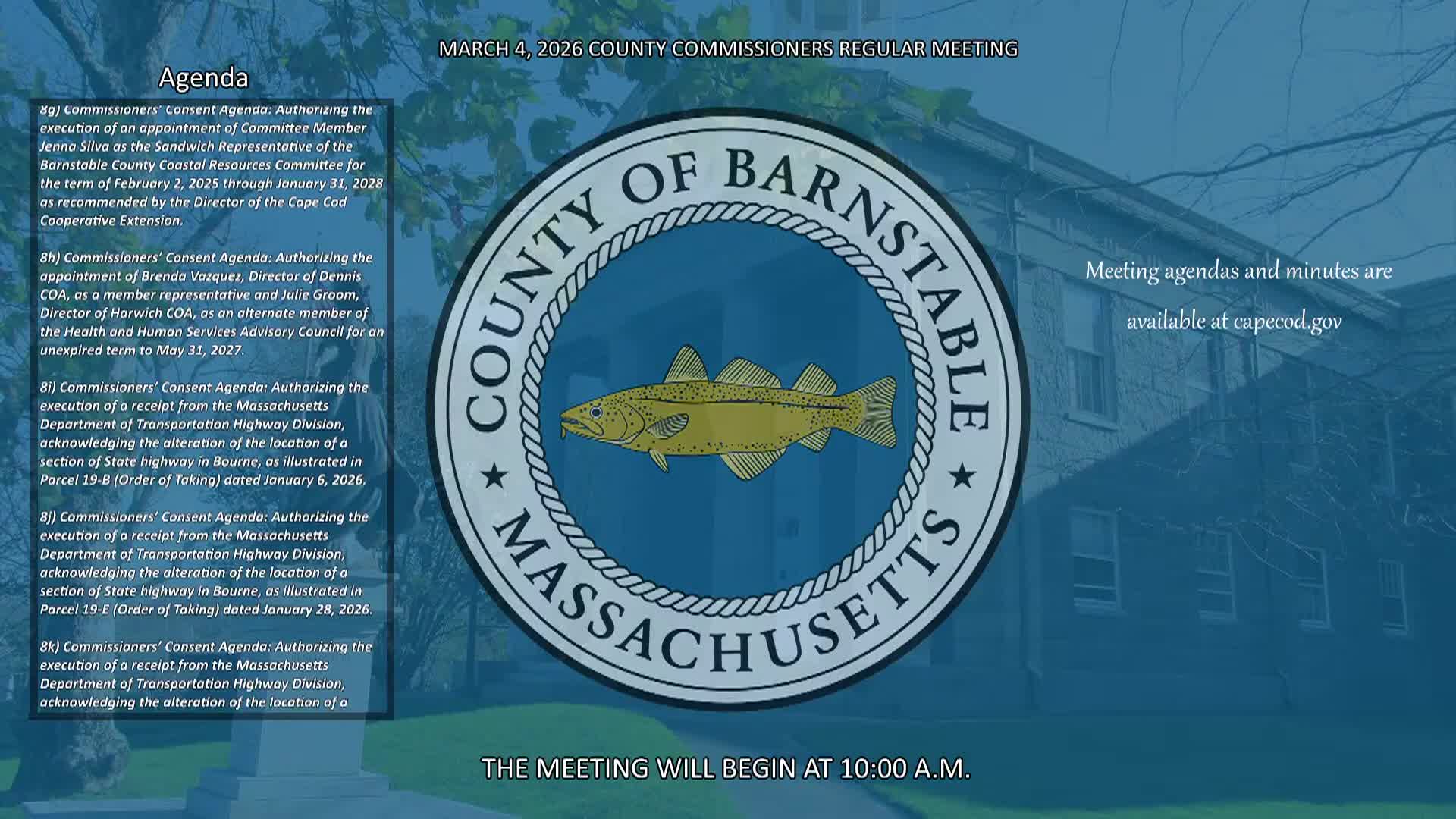 Barnstable County Commissioners 3-4-2026