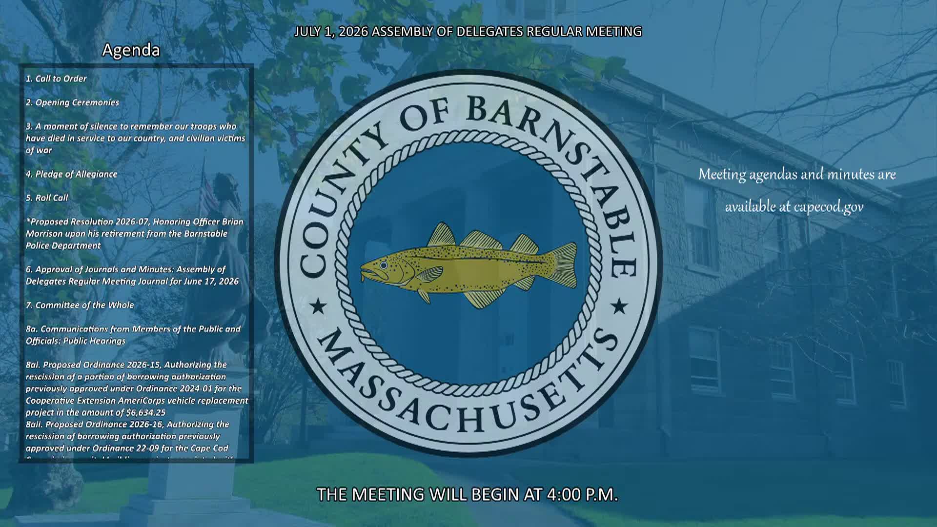 Thumbnail image for Barnstable County Assembly of Delegates - 7-1-2026