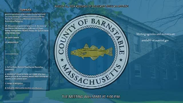 Thumbnail image for Barnstable County Assembly of Delegates 8-21-2024